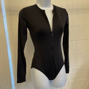 Michael Kors Long Sleeve One Piece Full Zip Swimsuit Bathing Rash Guard NEW
